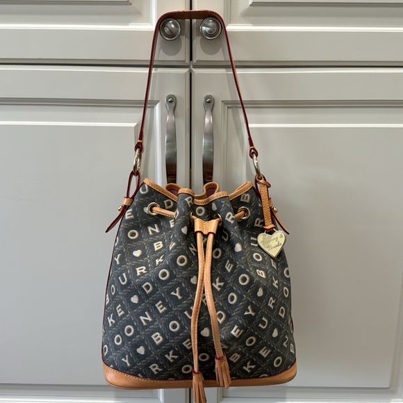 Dooney & Bourke Crossword Cesto Drawstring Shoulder Bag And Coin Purse - Picture 2 of 16